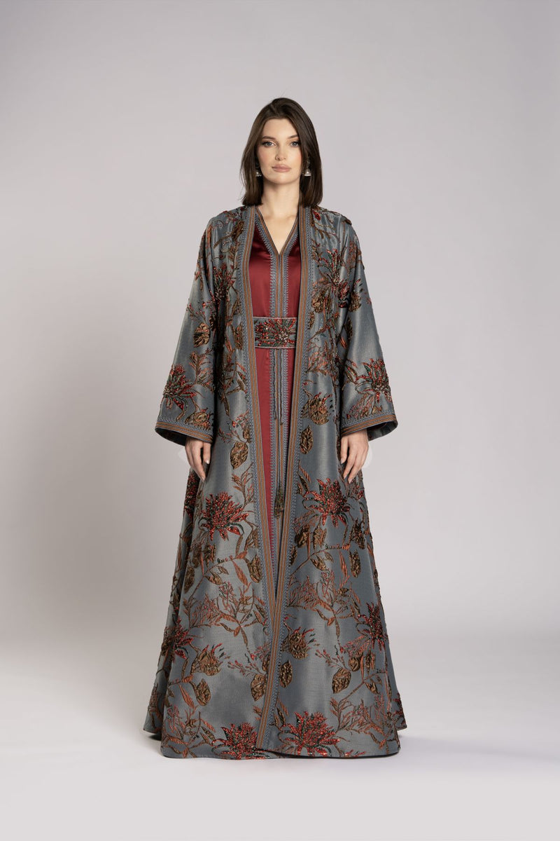 RMDHC2502 Maroon Elegance Haute Couture Limited Abaya