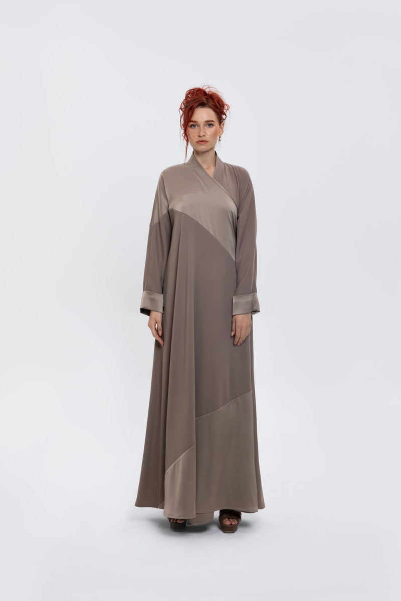 SM2407 - SIGNAL GREY Majestic Harmony Kimono Abaya