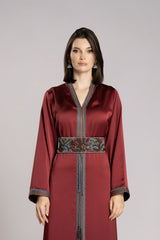 RMDHC2502 Maroon Elegance Haute Couture Limited Abaya