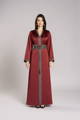 RMDHC2502 Maroon Elegance Haute Couture Limited Abaya