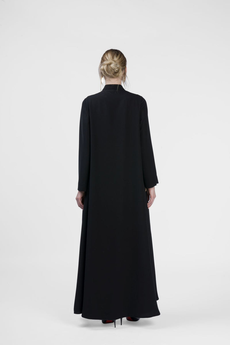 RMD2406 Blossoming Charm Black Abaya