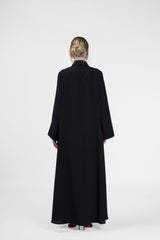 RMD2410-HW Graceful Shawl Collar Crepe Abaya