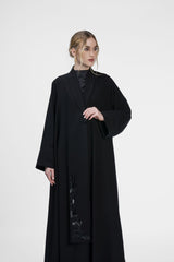 RMD2410-HW Graceful Shawl Collar Crepe Abaya