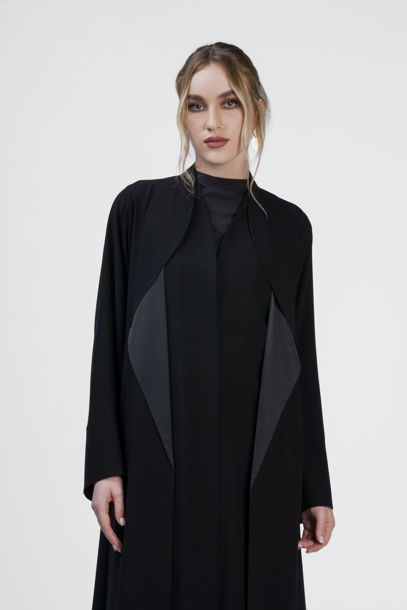 RMD2407 Layered Elegance Black Abaya