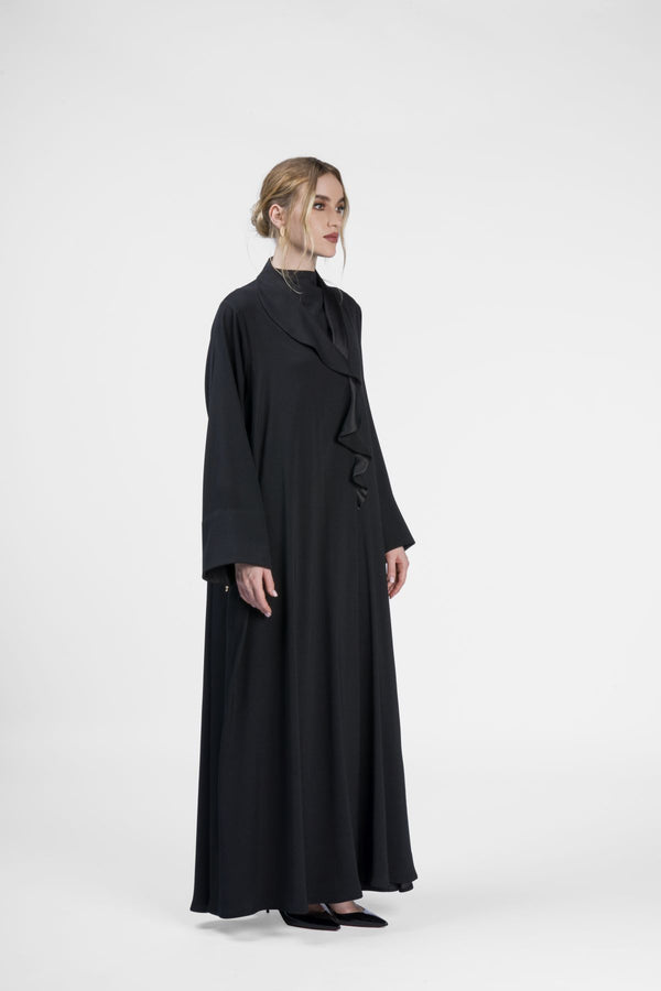 RMD2409 Elegant Ruffle Crepe Silk Abaya