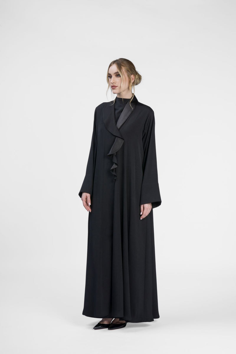 RMD2409 Elegant Ruffle Crepe Silk Abaya