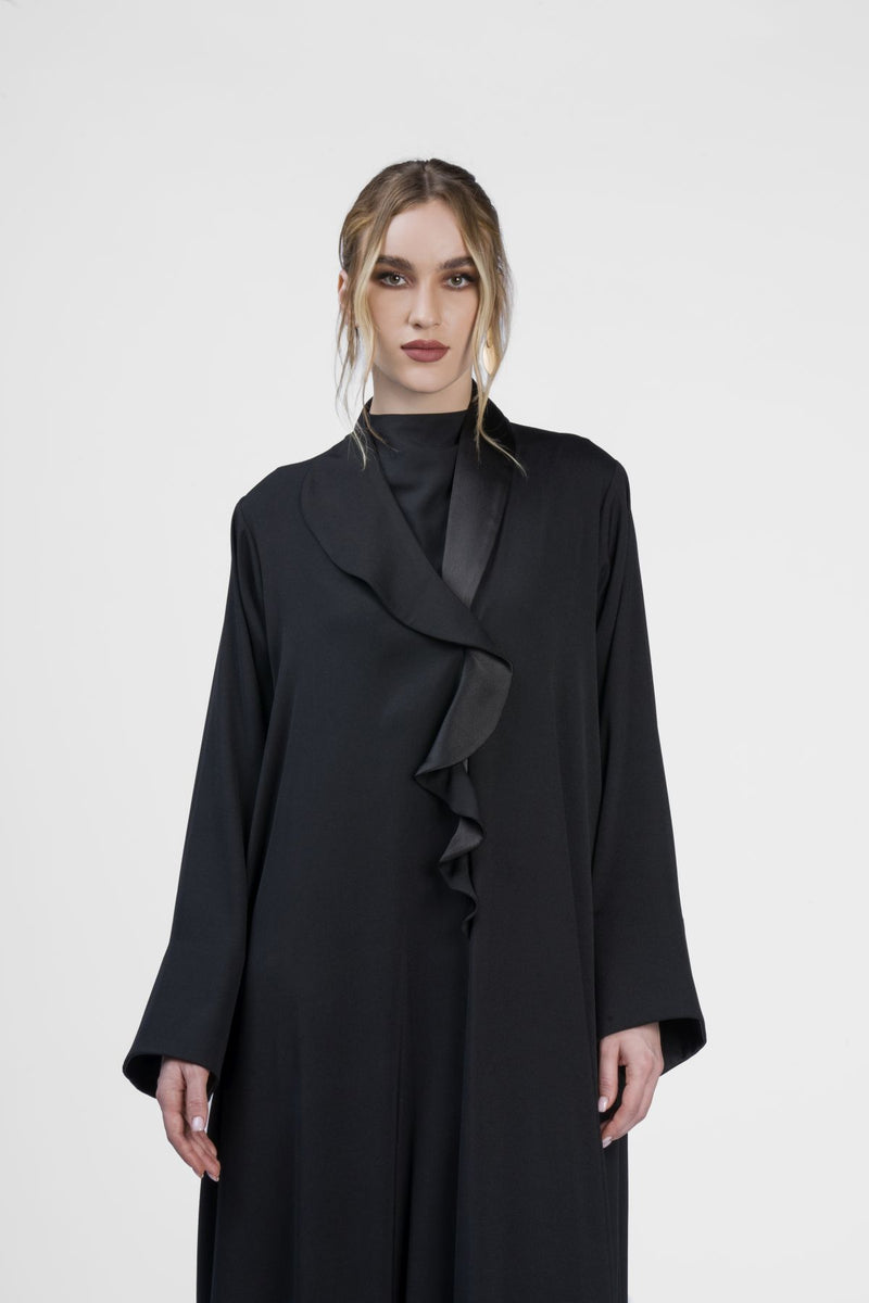 RMD2409 Elegant Ruffle Crepe Silk Abaya