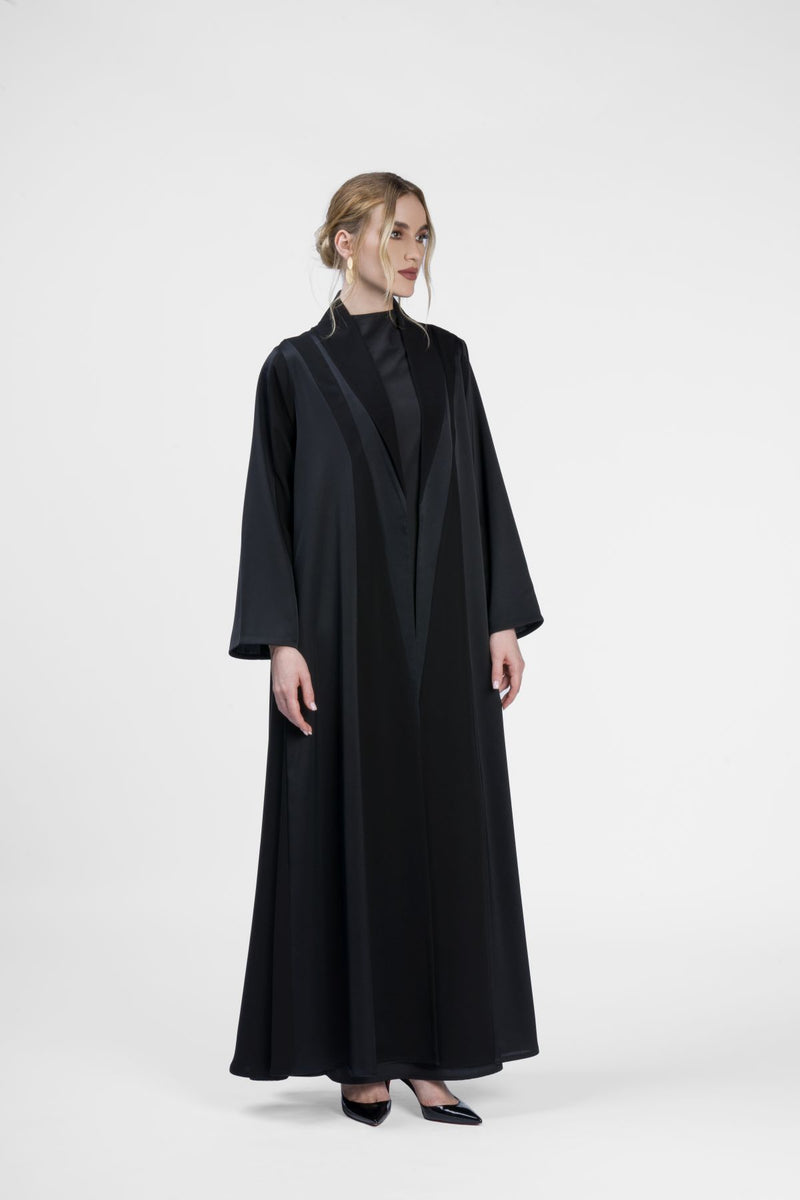 RMD2402-BLK Midnight Serenity Black Abaya