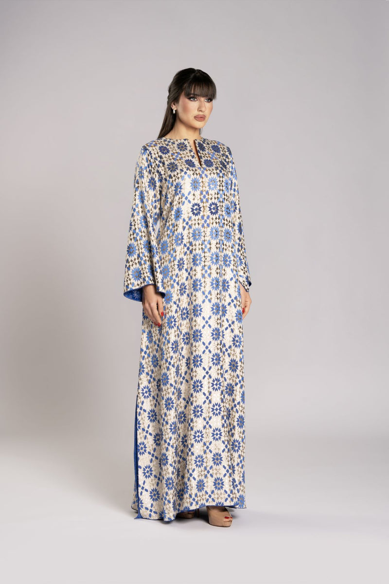 RMDJL2502-BLUE Midnight Blossom Jalabiya, limited