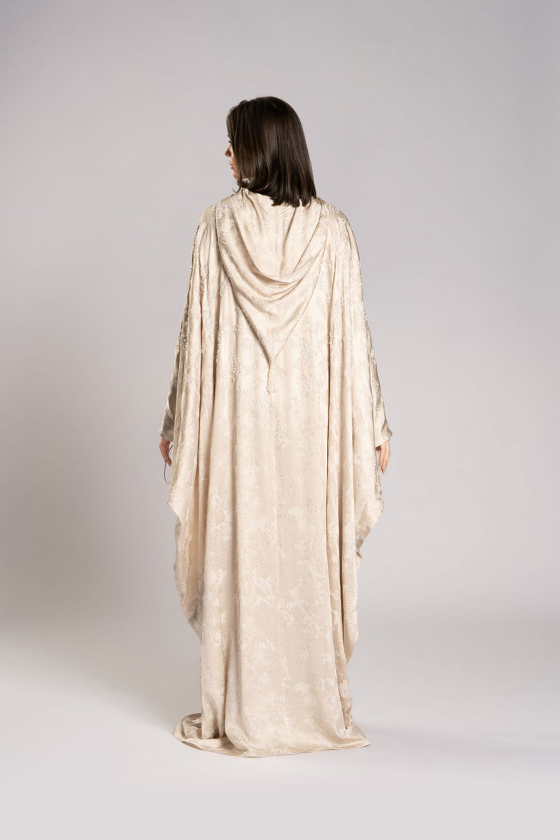 RMDHC2505-BEIGE Ethereal Charm Hooded Limited Abaya