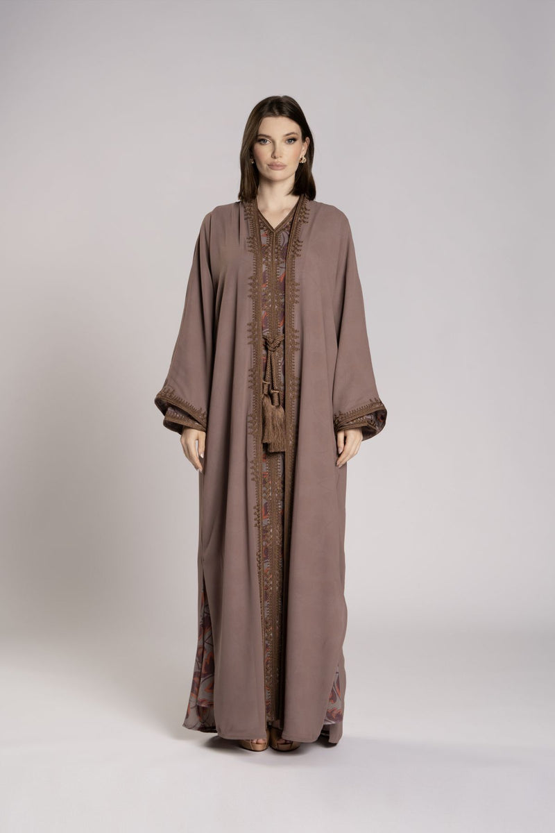 RMDCB2501 Ethereal Layers Kimono Abaya with Inner Dress