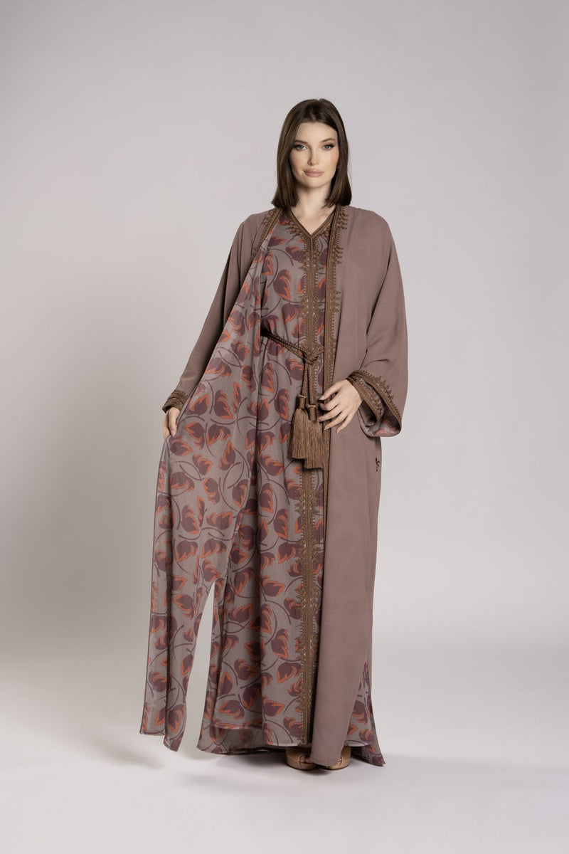 RMDCB2501 Ethereal Layers Kimono Abaya with Inner Dress