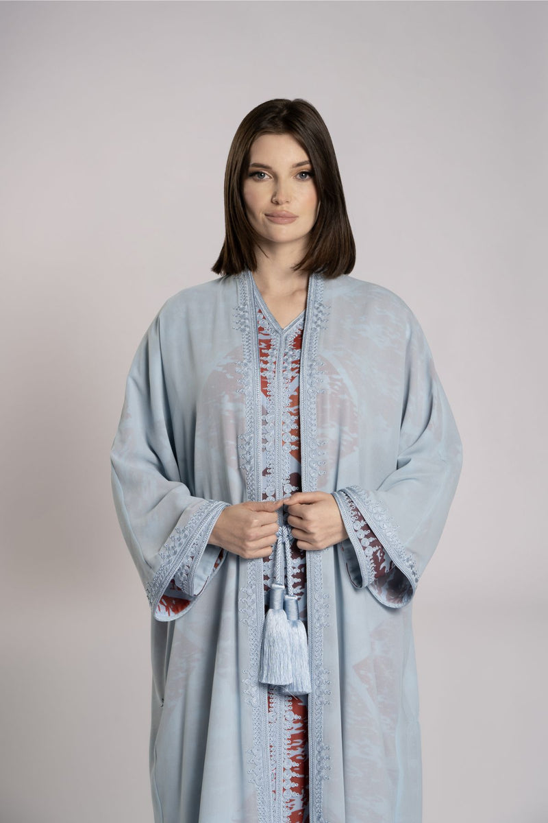 RMDCB2503 Ethereal Layers Kimono Abaya with Inner Dress