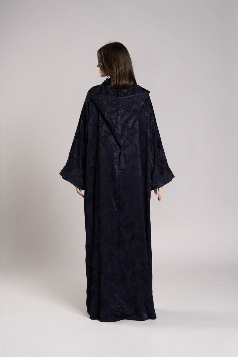 RMDML2501A-DARK BLUE Hooded Moroccan Elegance Abaya