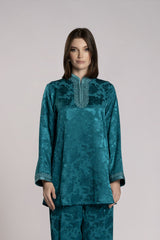 RMDML2501A-DARK TURQUOISE Hooded Moroccan Elegance Abaya