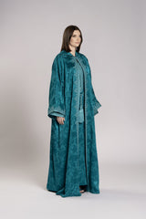 RMDML2501A-DARK TURQUOISE Hooded Moroccan Elegance Abaya