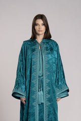 RMDML2501A-DARK TURQUOISE Hooded Moroccan Elegance Abaya