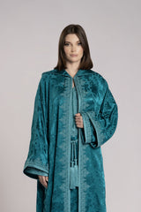 RMDML2501A-DARK TURQUOISE Hooded Moroccan Elegance Abaya