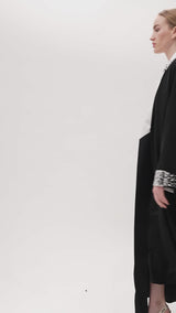 RMD2307 Stylized Collar And Pearls Work Highlights Abaya