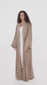 MCX2307 Elegance Unveiled: Handcrafted Crepe Abaya