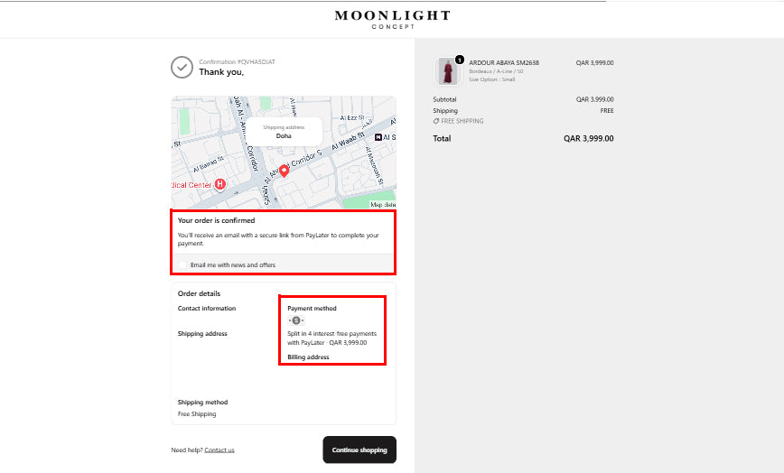 Confirm your order