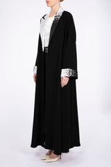 RMD2307 Stylized Collar And Pearls Work Highlights Abaya