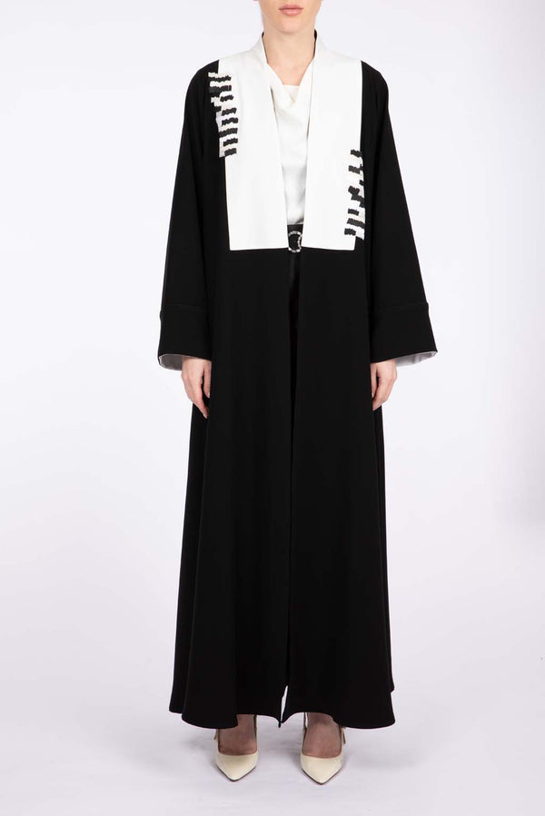 RMD2303 Luxurious Off-White Pearls Embellishment Abaya