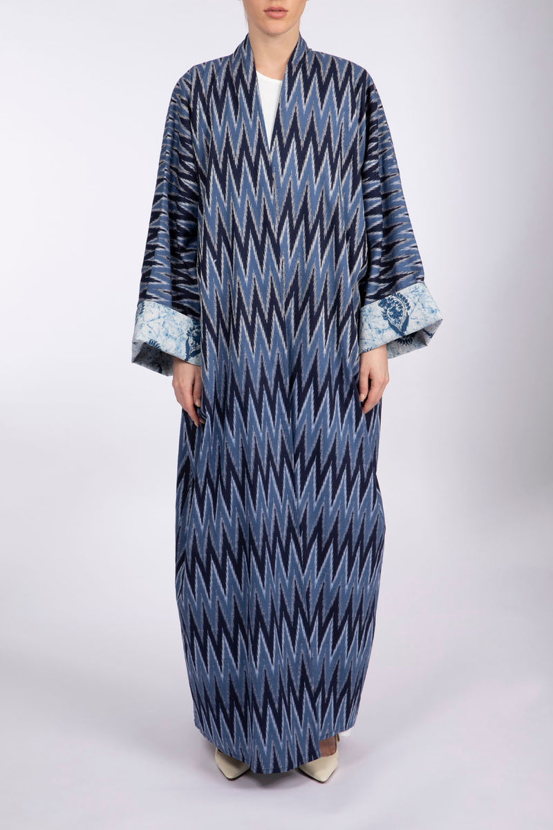 RMDPB2303 Light and Dark Blue Printed Cotton Kimono