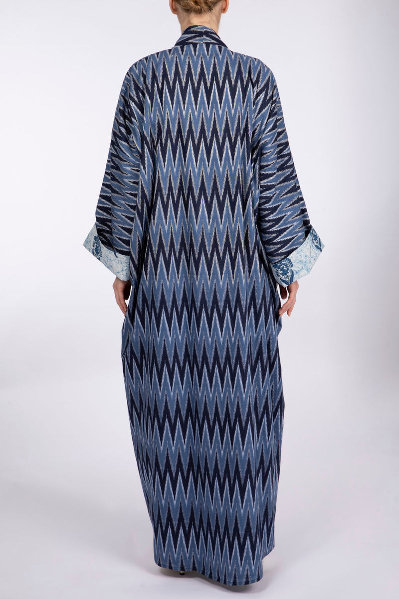 RMDPB2303 Light and Dark Blue Printed Cotton Kimono