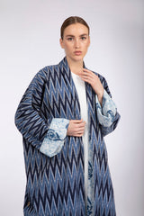 RMDPB2303 Light and Dark Blue Printed Cotton Kimono