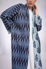 RMDPB2303 Light and Dark Blue Printed Cotton Kimono