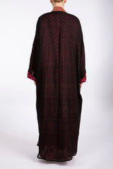 RMDSB2301 Eye-Catching Blend Of Black Mesh and Printed Georgette Kimono